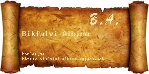 Bikfalvi Albina névjegykártya